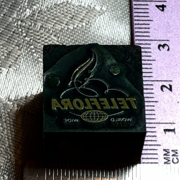 Antique Wooden Print Block Teleflora World Wide Flower Delivery Advertising - Picture 6 of 6